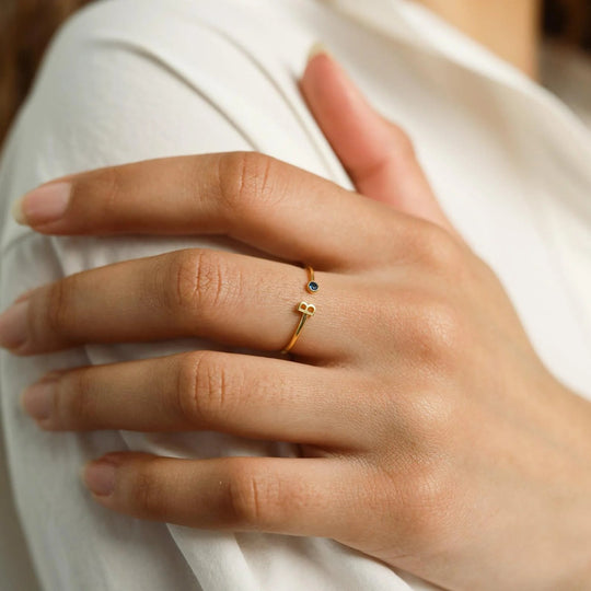 CELINA | INITIAL & BIRTHSTONE RING