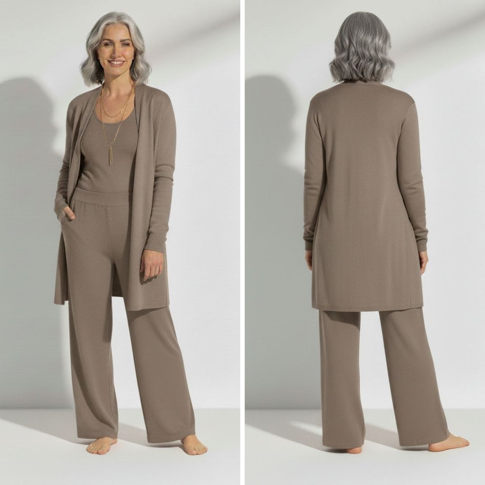 MALIA | ELEGANT 3-PIECE SET WITH CARDIGAN, TOP AND PANTS