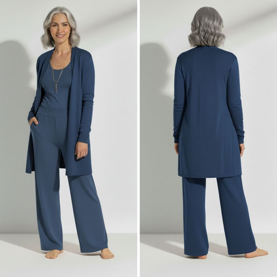 MALIA | ELEGANT 3-PIECE SET WITH CARDIGAN, TOP AND PANTS