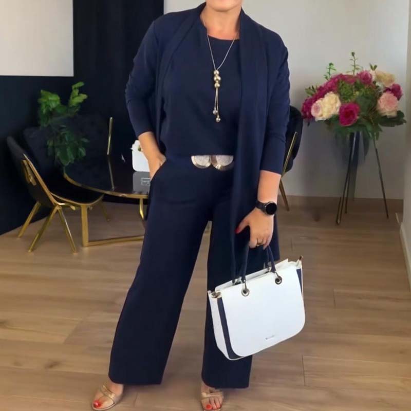 MALIA | ELEGANT 3-PIECE SET WITH CARDIGAN, TOP AND PANTS