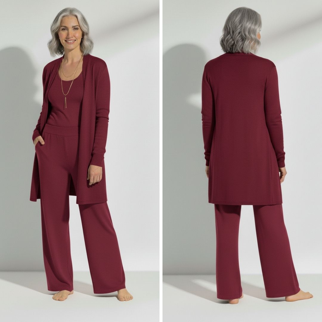 MALIA | ELEGANT 3-PIECE SET WITH CARDIGAN, TOP AND PANTS