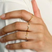 CELINA | INITIAL & BIRTHSTONE RING