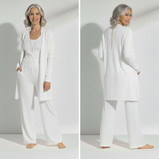 MALIA | ELEGANT 3-PIECE SET WITH CARDIGAN, TOP AND PANTS