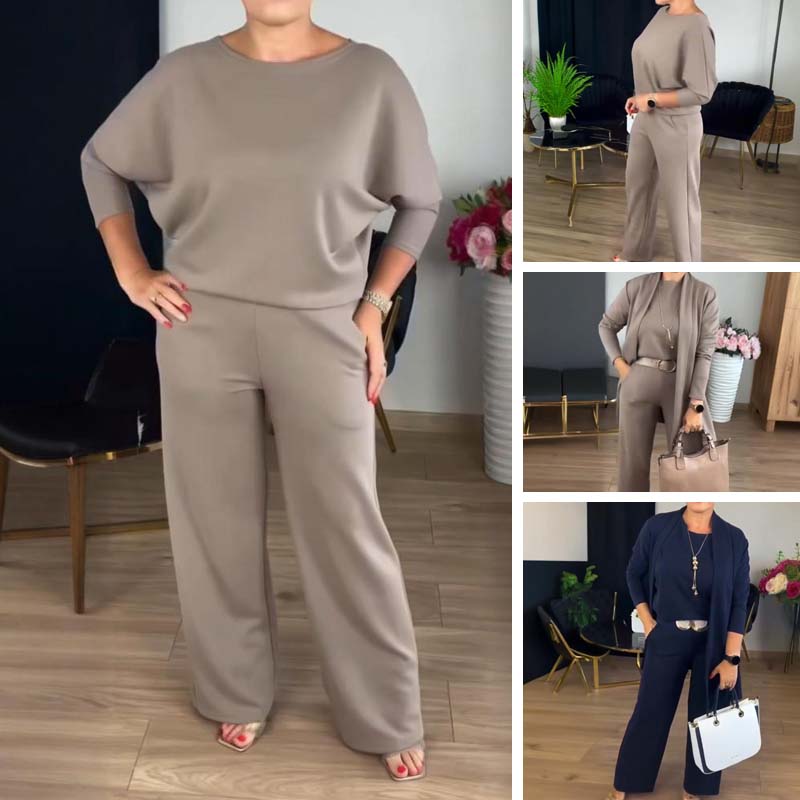 MALIA | ELEGANT 3-PIECE SET WITH CARDIGAN, TOP AND PANTS